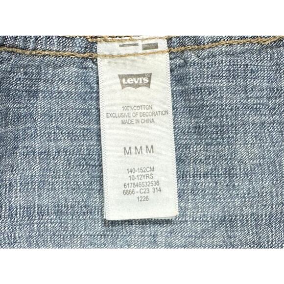 Levis Youth Denim Shirt Size Medium Pearl Snap - Picture 4 of 10